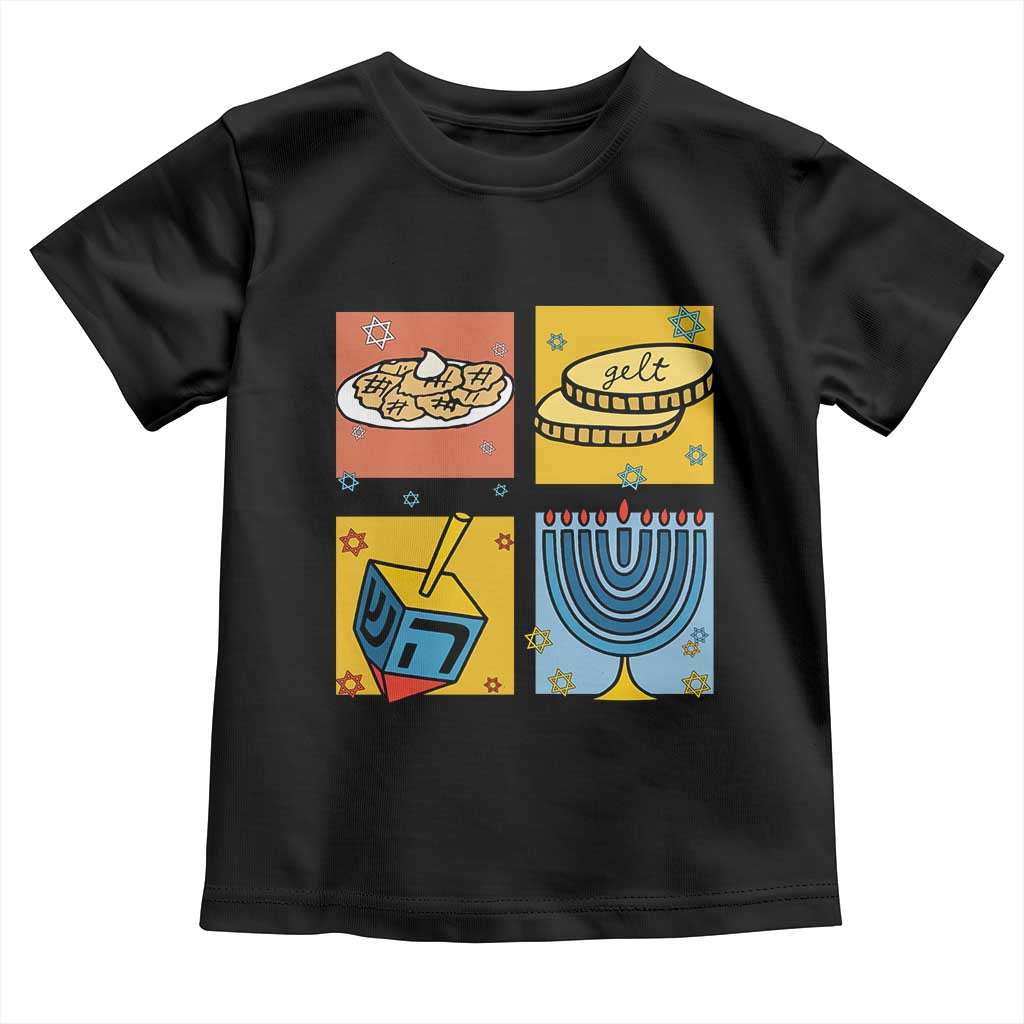 Hanukkah Toddler T Shirt Festival Of Lights Dreidel Menorah Candle Star Gift TS12 Black Print Your Wear