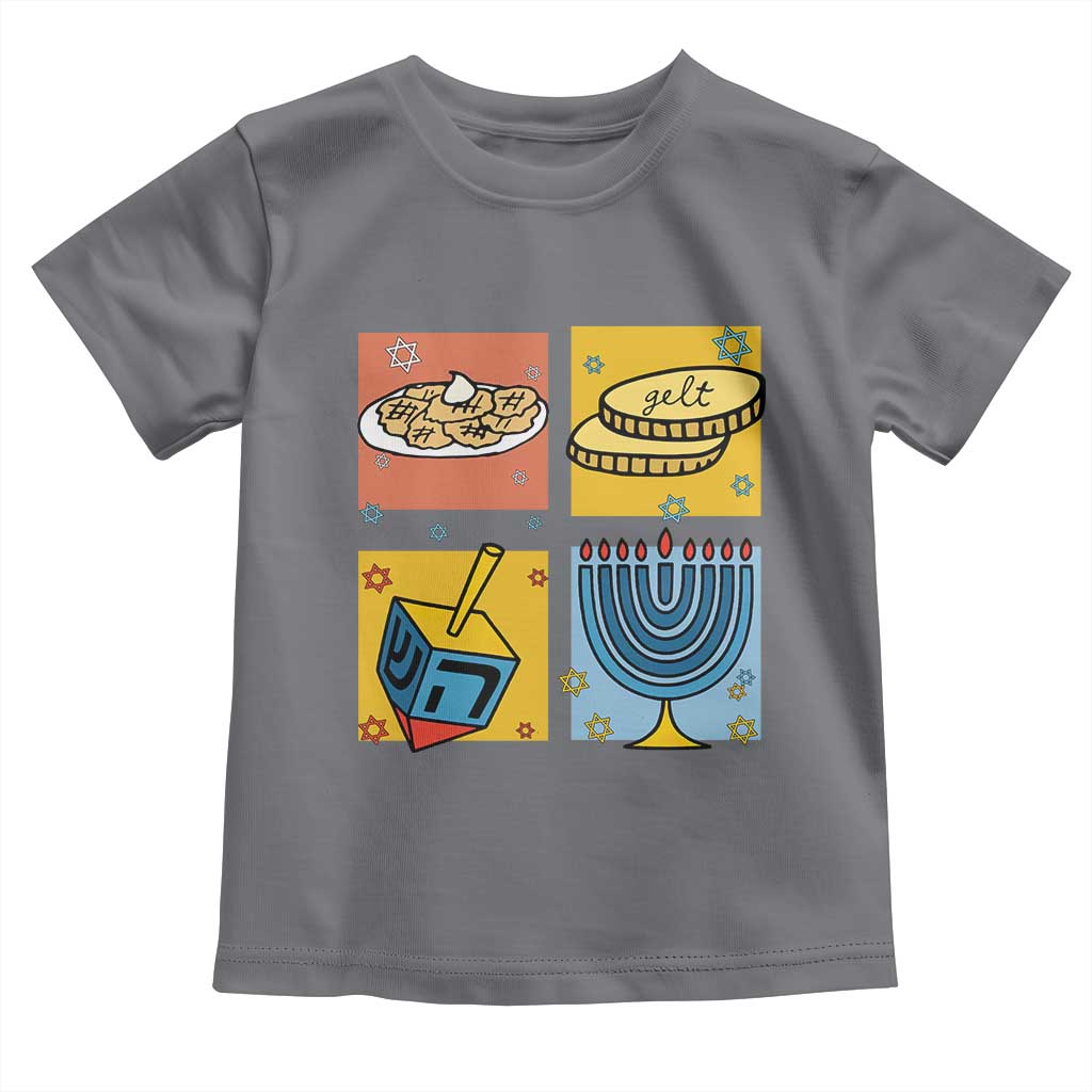 Hanukkah Toddler T Shirt Festival Of Lights Dreidel Menorah Candle Star Gift TS12 Charcoal Print Your Wear