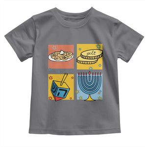 Hanukkah Toddler T Shirt Festival Of Lights Dreidel Menorah Candle Star Gift TS12 Charcoal Print Your Wear