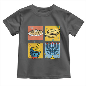 Hanukkah Toddler T Shirt Festival Of Lights Dreidel Menorah Candle Star Gift TS12 Dark Heather Print Your Wear