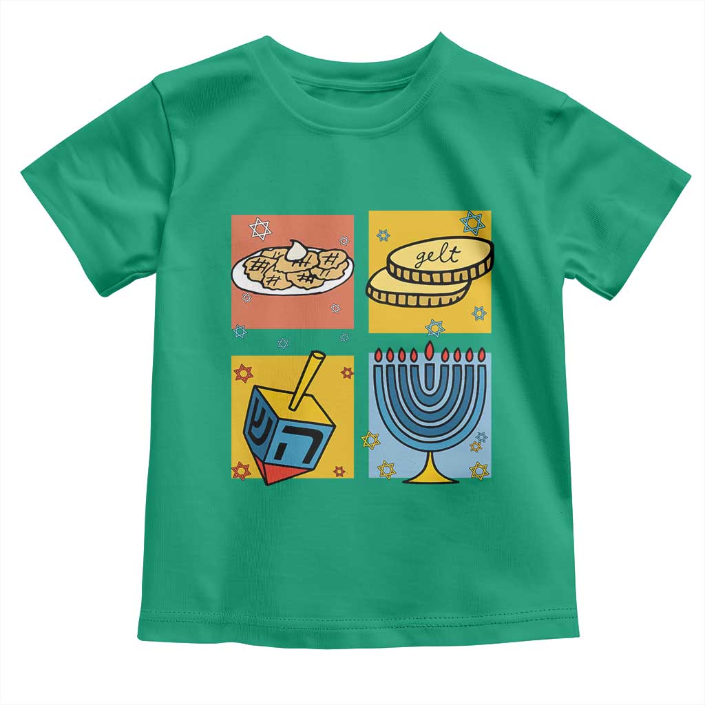 Hanukkah Toddler T Shirt Festival Of Lights Dreidel Menorah Candle Star Gift TS12 Irish Green Print Your Wear