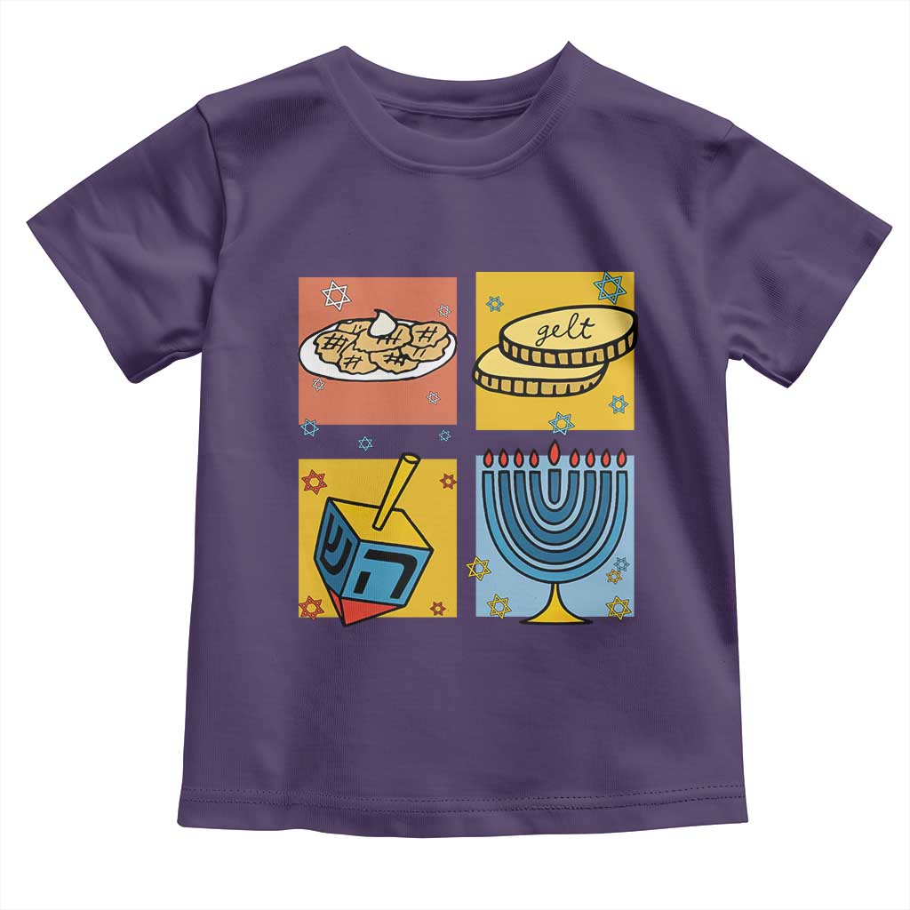 Hanukkah Toddler T Shirt Festival Of Lights Dreidel Menorah Candle Star Gift TS12 Purple Print Your Wear