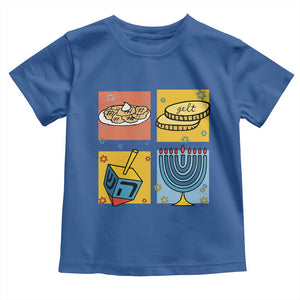 Hanukkah Toddler T Shirt Festival Of Lights Dreidel Menorah Candle Star Gift TS12 Royal Blue Print Your Wear