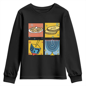 Hanukkah Youth Sweatshirt Festival Of Lights Dreidel Menorah Candle Star Gift TS12 Black Print Your Wear