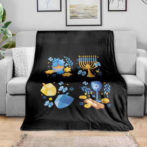 Hanukkah Celebration Throw Blanket Menorah Star Of David Candle Dreidel Gift TS12 Print Your Wear