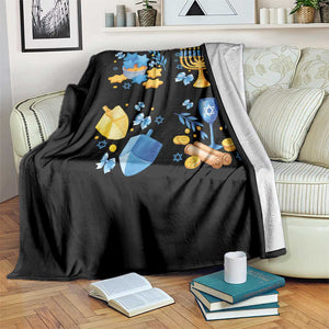 Hanukkah Celebration Throw Blanket Menorah Star Of David Candle Dreidel Gift TS12 Print Your Wear