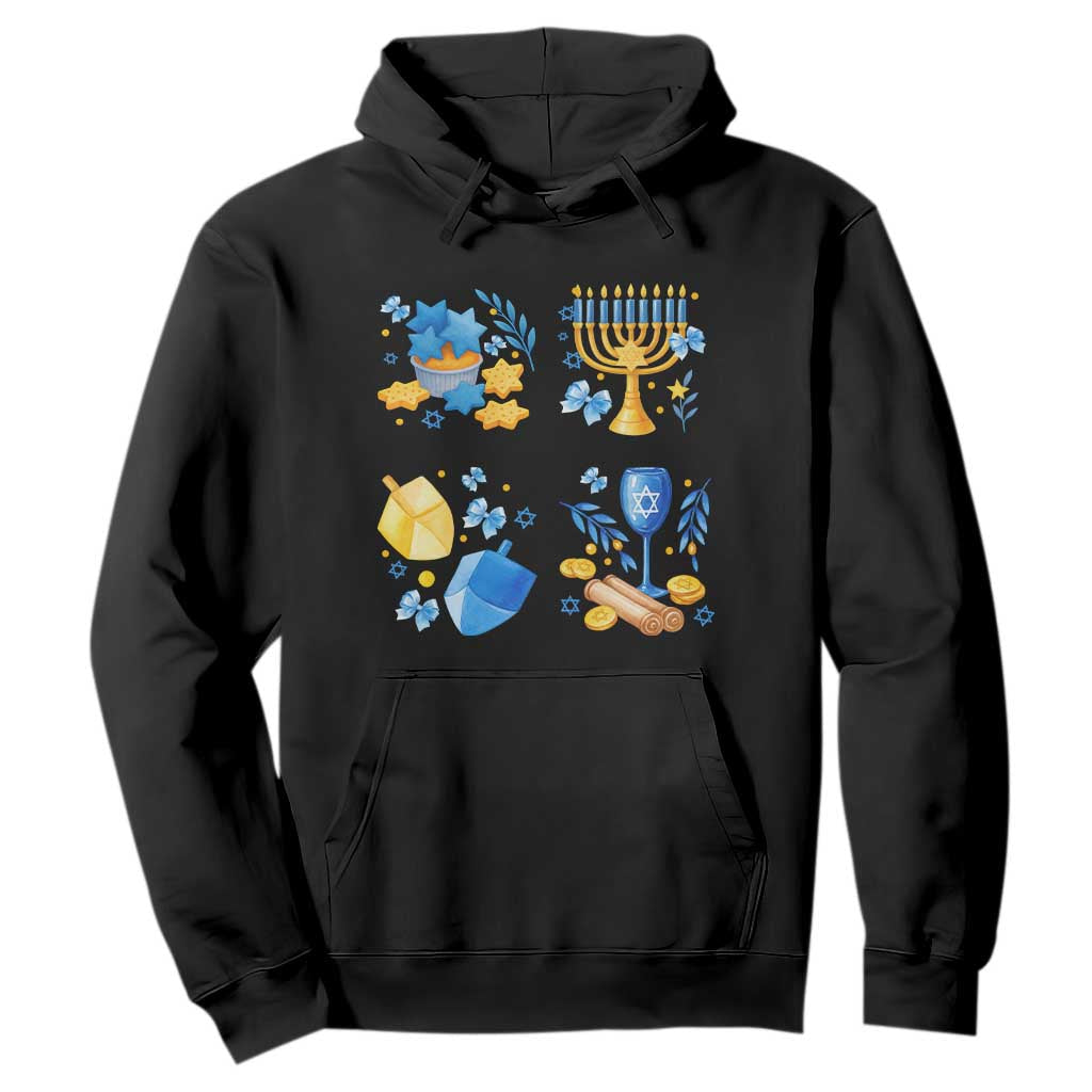 Hanukkah Celebration Hoodie Menorah Star Of David Candle Dreidel Gift TS12 Black Print Your Wear