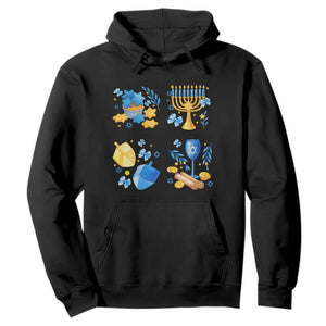 Hanukkah Celebration Hoodie Menorah Star Of David Candle Dreidel Gift TS12 Black Print Your Wear
