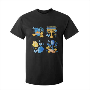 Hanukkah Celebration T Shirt For Kid Menorah Star Of David Candle Dreidel Gift TS12 Black Print Your Wear