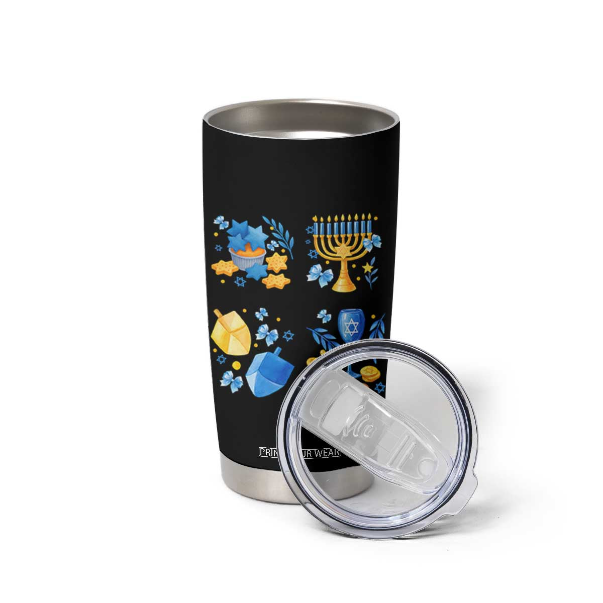 Hanukkah Celebration Tumbler Cup Menorah Star Of David Candle Dreidel Gift TS12 Print Your Wear