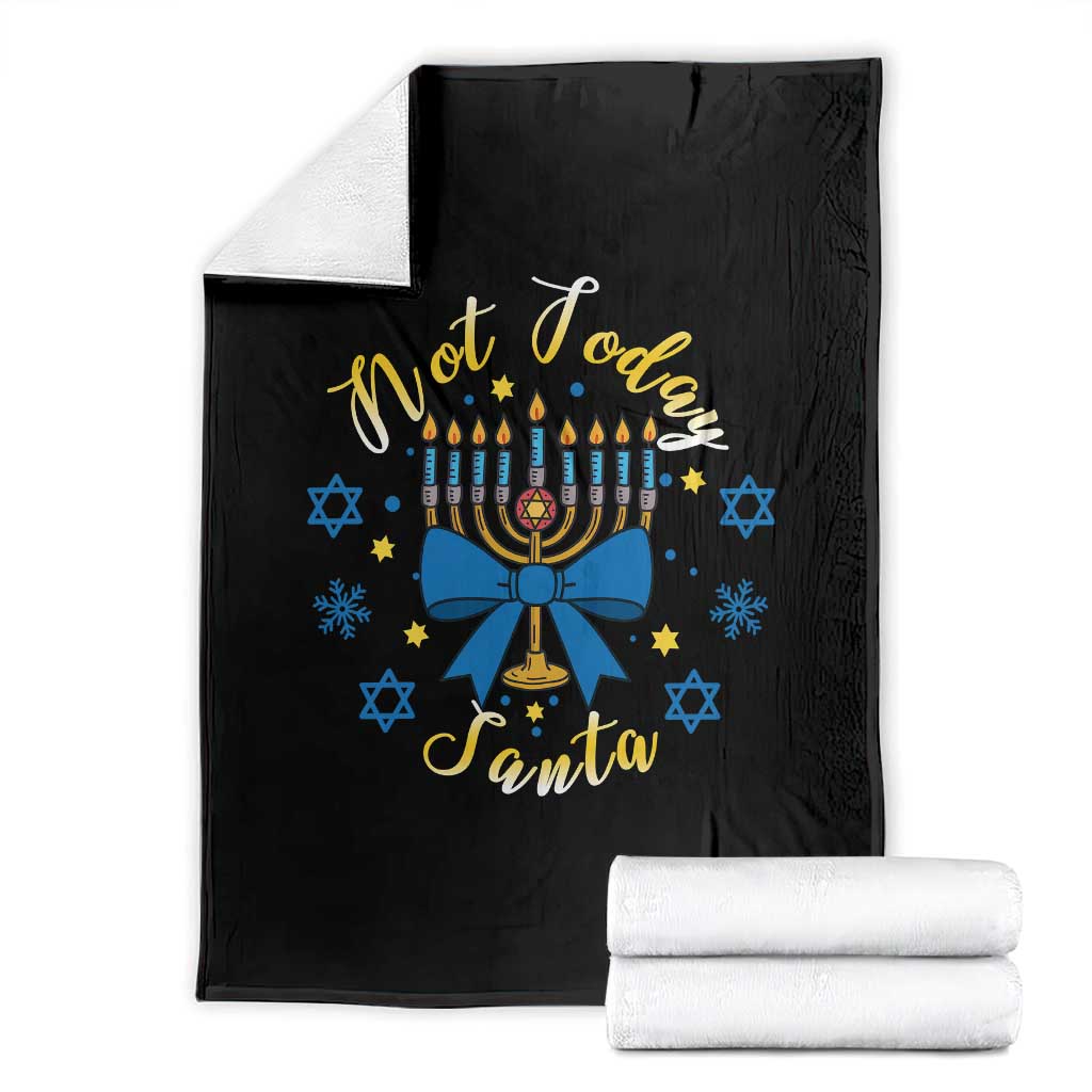 Coquette Hanukkah Menorah Bow Throw Blanket Not Today Santa Jewish Holiday Gift TS12 Black Print Your Wear