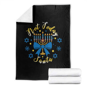 Coquette Hanukkah Menorah Bow Throw Blanket Not Today Santa Jewish Holiday Gift TS12 Black Print Your Wear