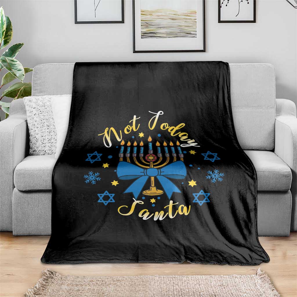 Coquette Hanukkah Menorah Bow Throw Blanket Not Today Santa Jewish Holiday Gift TS12 Print Your Wear