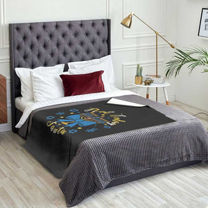 Coquette Hanukkah Menorah Bow Throw Blanket Not Today Santa Jewish Holiday Gift TS12 Print Your Wear