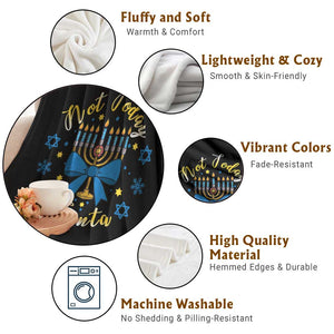 Coquette Hanukkah Menorah Bow Throw Blanket Not Today Santa Jewish Holiday Gift TS12 Print Your Wear