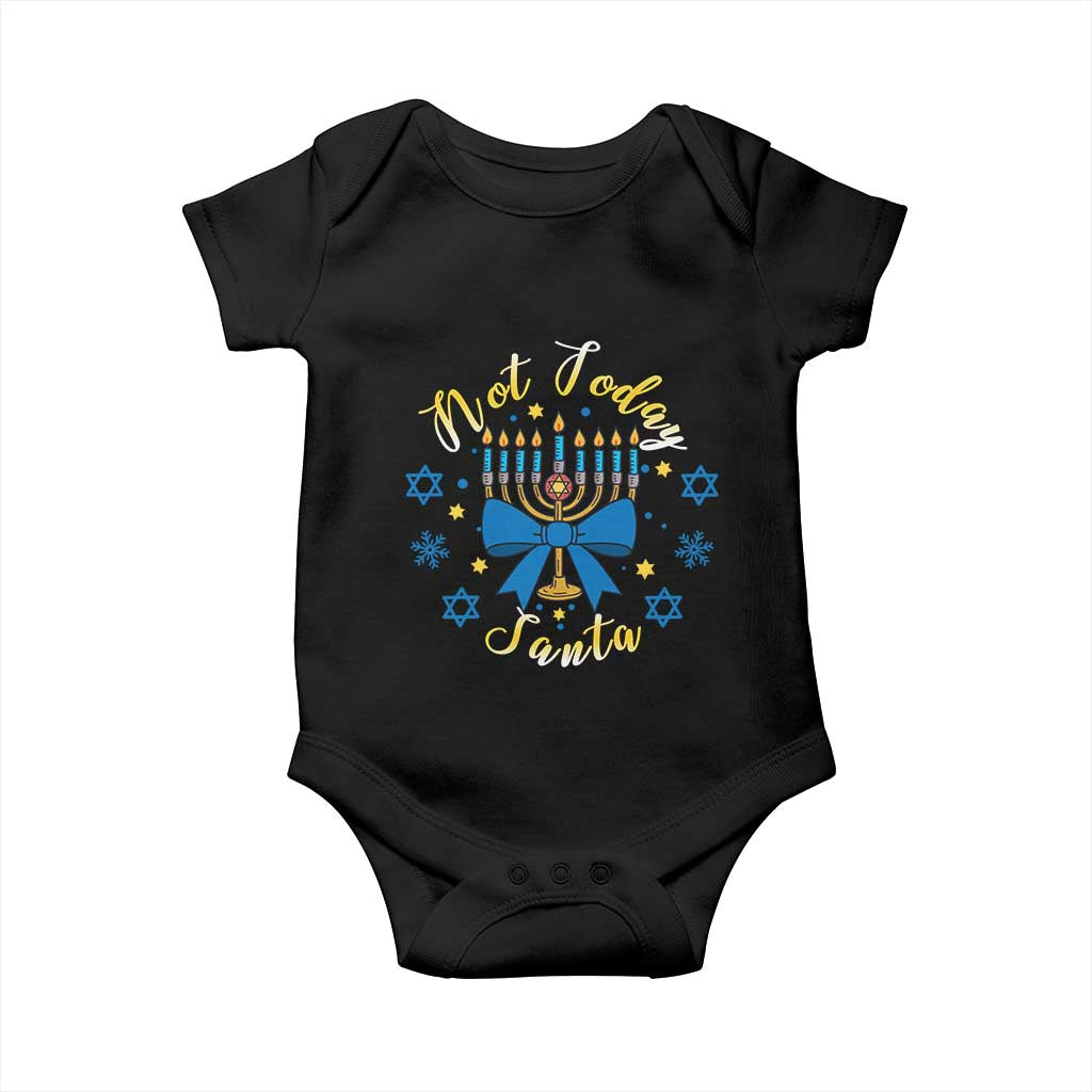 Coquette Hanukkah Menorah Bow Baby Onesie Not Today Santa Jewish Holiday Gift TS12 Black Print Your Wear