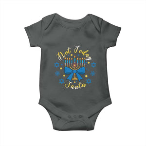 Coquette Hanukkah Menorah Bow Baby Onesie Not Today Santa Jewish Holiday Gift TS12 Dark Heather Print Your Wear