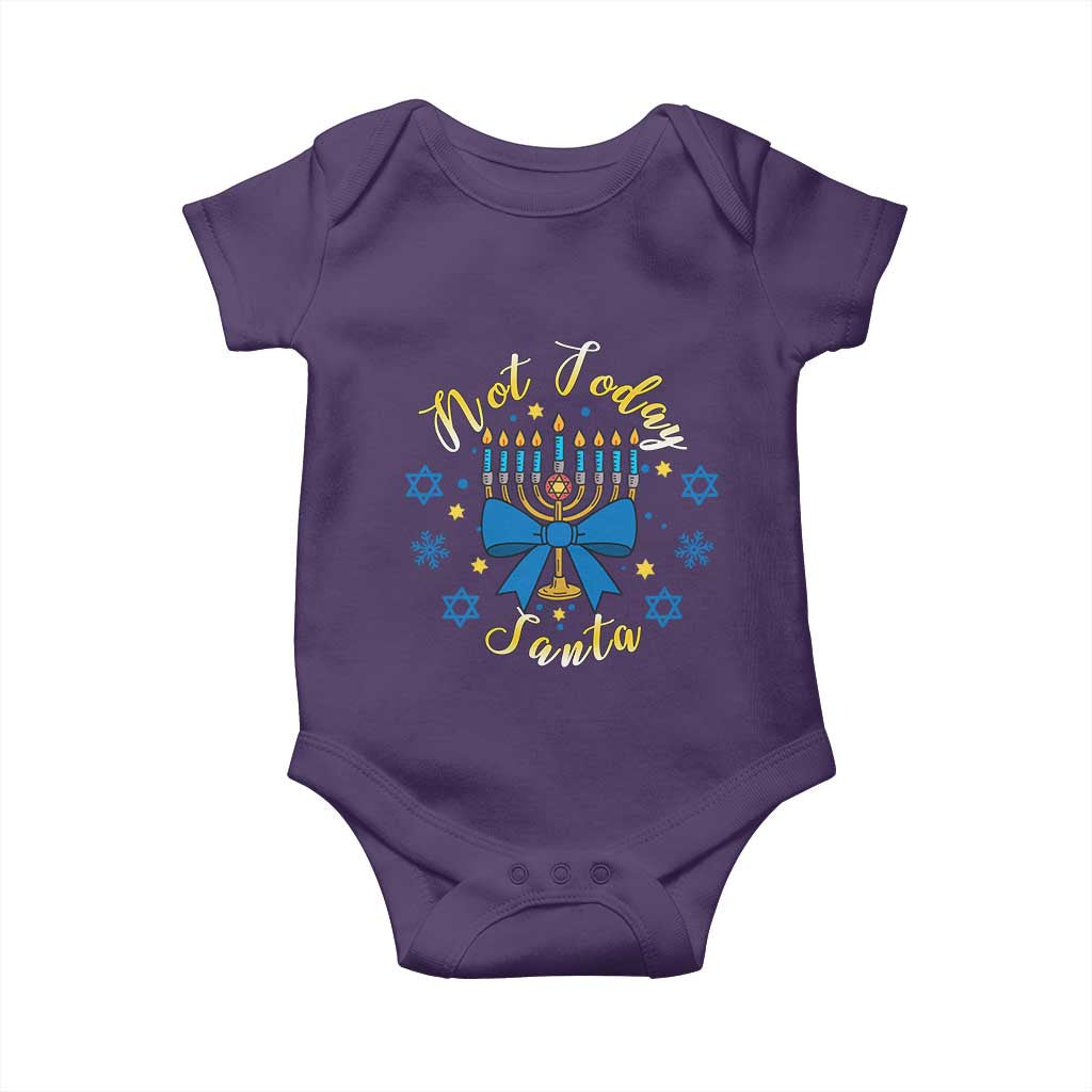 Coquette Hanukkah Menorah Bow Baby Onesie Not Today Santa Jewish Holiday Gift TS12 Purple Print Your Wear