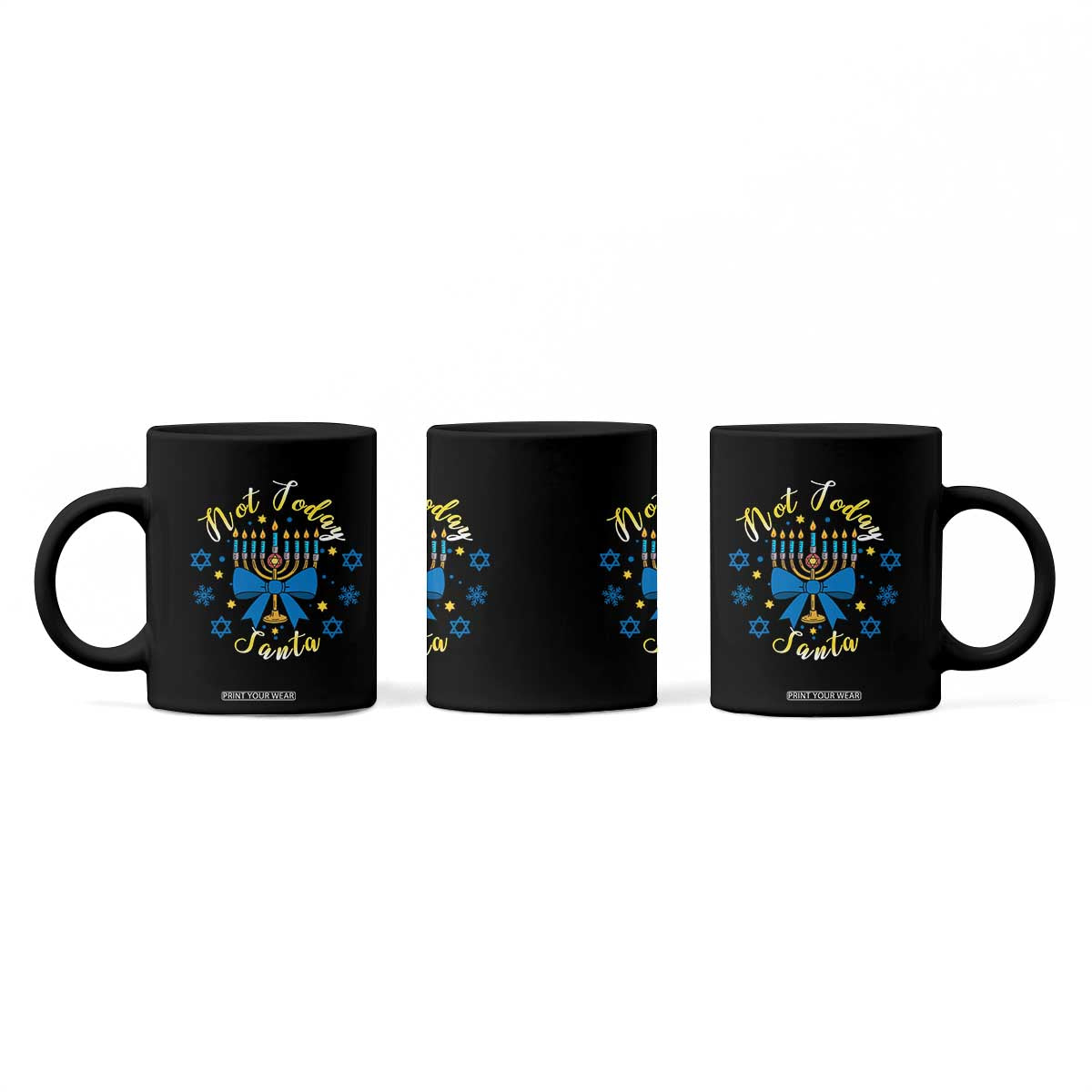Coquette Hanukkah Menorah Bow Coffee Mug Not Today Santa Jewish Holiday Gift TS12 Print Your Wear