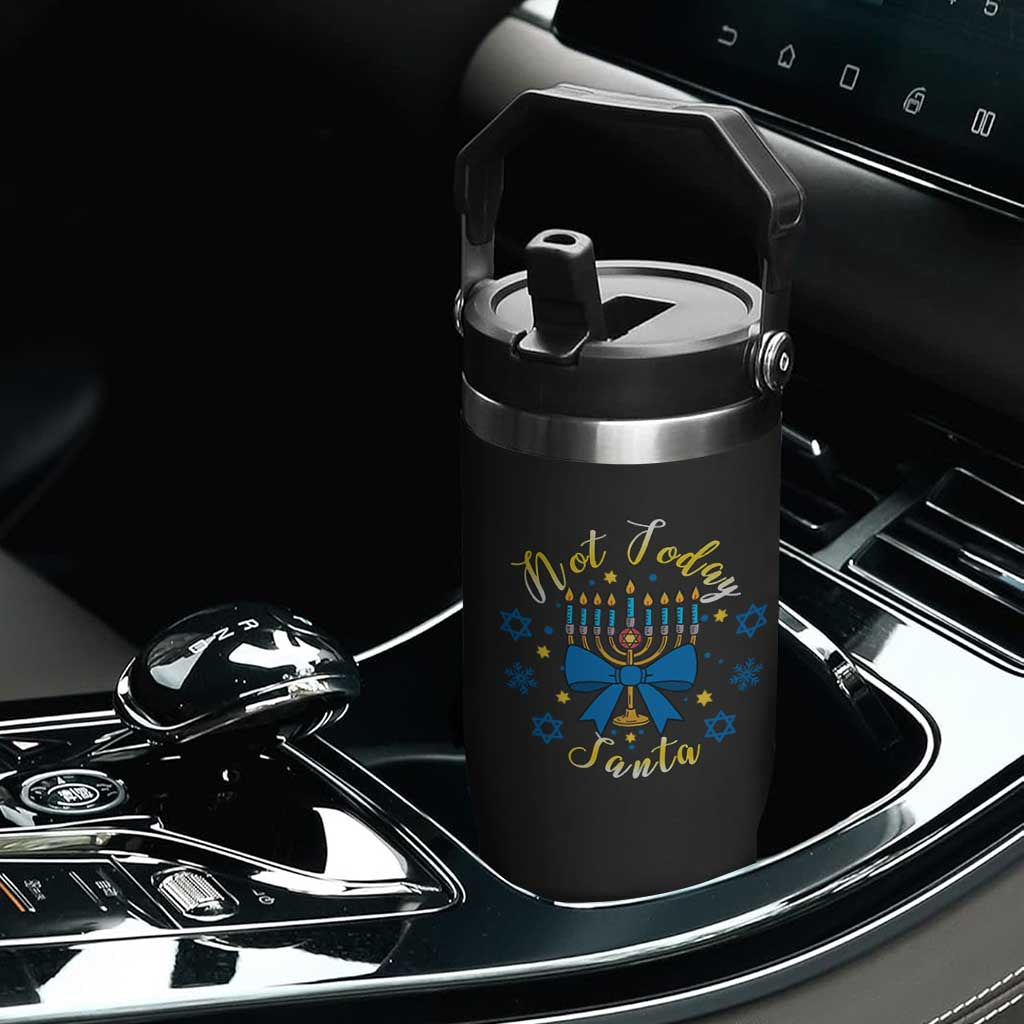 Coquette Hanukkah Menorah Bow Flip Straw Tumbler Not Today Santa Jewish Holiday Gift TS12 Print Your Wear