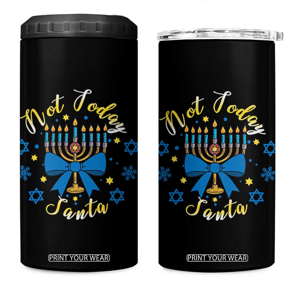 Coquette Hanukkah Menorah Bow 4 in 1 Can Cooler Tumbler Not Today Santa Jewish Holiday Gift TS12 One Size: 16 oz Black Print Your Wear