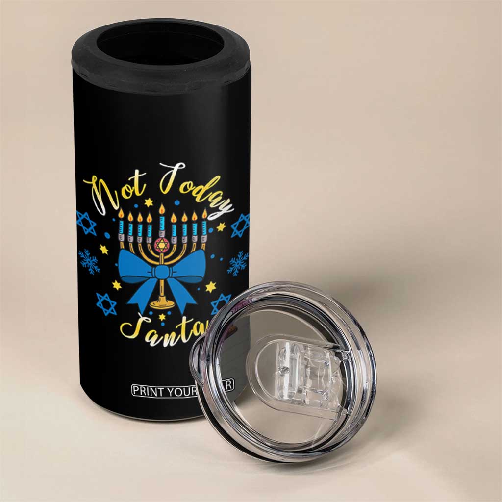 Coquette Hanukkah Menorah Bow 4 in 1 Can Cooler Tumbler Not Today Santa Jewish Holiday Gift TS12 Print Your Wear