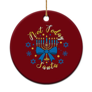 Coquette Hanukkah Menorah Bow Ceramic Ornament Not Today Santa Jewish Holiday Gift TS12 1pc Red Print Your Wear