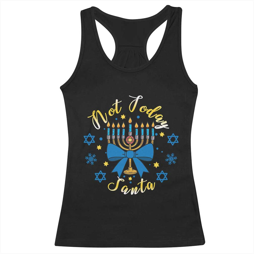 Coquette Hanukkah Menorah Bow Racerback Tank Top Not Today Santa Jewish Holiday Gift TS12 Black Print Your Wear