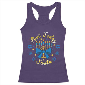Coquette Hanukkah Menorah Bow Racerback Tank Top Not Today Santa Jewish Holiday Gift TS12 Purple Print Your Wear