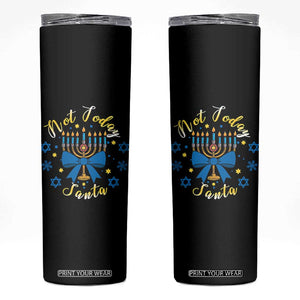 Coquette Hanukkah Menorah Bow Skinny Tumbler Not Today Santa Jewish Holiday Gift TS12 Black Print Your Wear