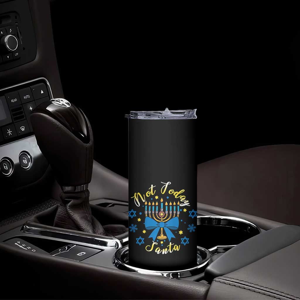 Coquette Hanukkah Menorah Bow Skinny Tumbler Not Today Santa Jewish Holiday Gift TS12 Print Your Wear
