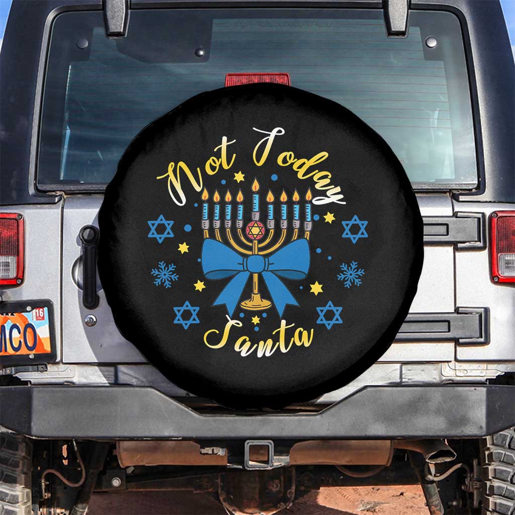 Coquette Hanukkah Menorah Bow Spare Tire Cover Not Today Santa Jewish Holiday Gift TS12 No hole Black Print Your Wear