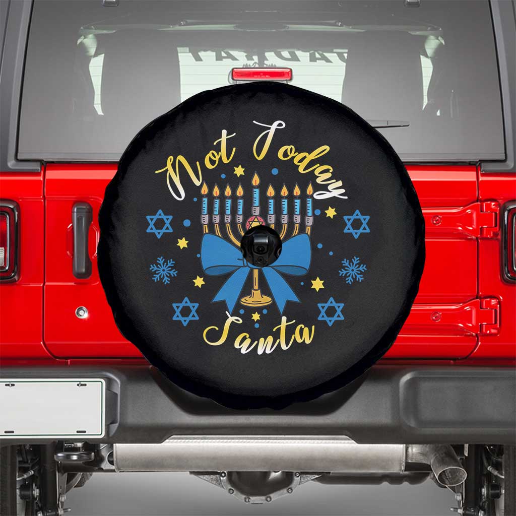 Coquette Hanukkah Menorah Bow Spare Tire Cover Not Today Santa Jewish Holiday Gift TS12 Black Print Your Wear