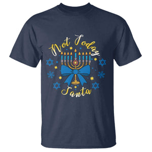 Coquette Hanukkah Menorah Bow T Shirt Not Today Santa Jewish Holiday Gift TS12 Navy Print Your Wear