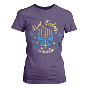 Coquette Hanukkah Menorah Bow T Shirt For Women Not Today Santa Jewish Holiday Gift TS12 Purple Print Your Wear