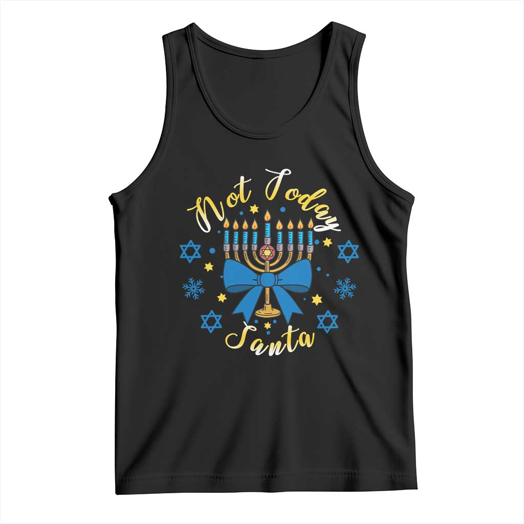 Coquette Hanukkah Menorah Bow Tank Top Not Today Santa Jewish Holiday Gift TS12 Black Print Your Wear