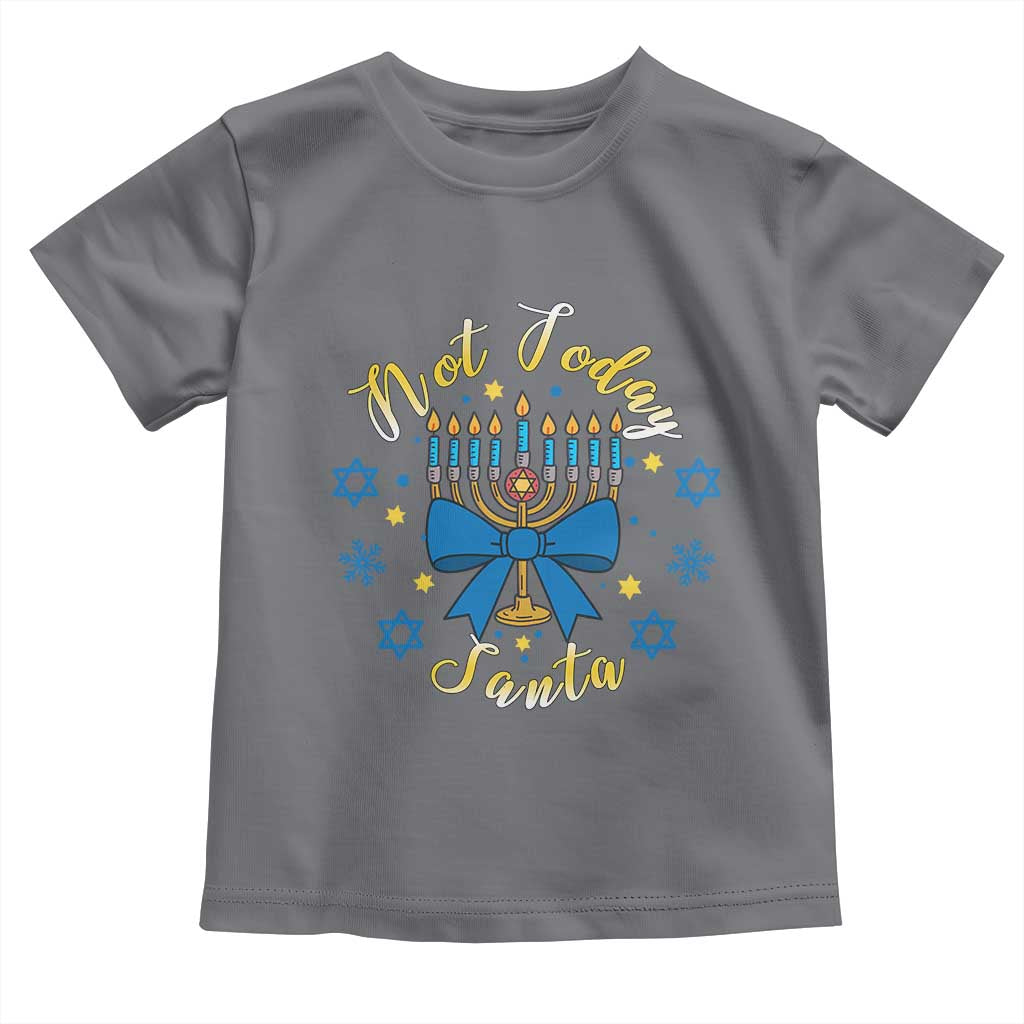 Coquette Hanukkah Menorah Bow Toddler T Shirt Not Today Santa Jewish Holiday Gift TS12 Charcoal Print Your Wear