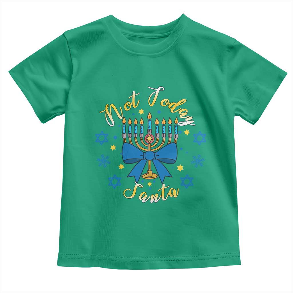 Coquette Hanukkah Menorah Bow Toddler T Shirt Not Today Santa Jewish Holiday Gift TS12 Irish Green Print Your Wear