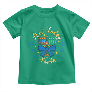 Coquette Hanukkah Menorah Bow Toddler T Shirt Not Today Santa Jewish Holiday Gift TS12 Irish Green Print Your Wear