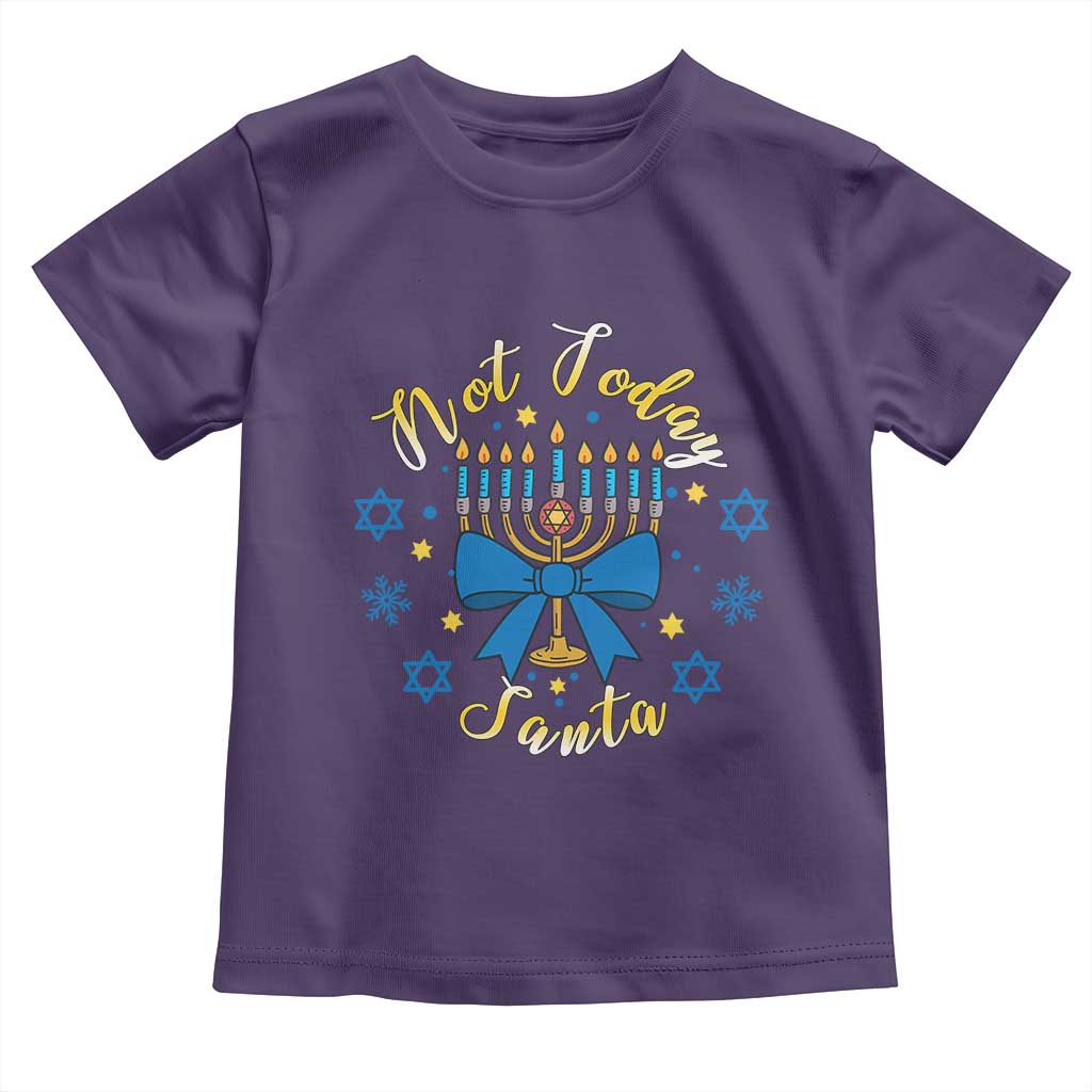 Coquette Hanukkah Menorah Bow Toddler T Shirt Not Today Santa Jewish Holiday Gift TS12 Purple Print Your Wear