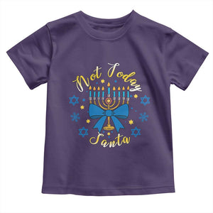Coquette Hanukkah Menorah Bow Toddler T Shirt Not Today Santa Jewish Holiday Gift TS12 Purple Print Your Wear