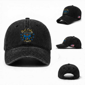 Coquette Hanukkah Menorah Bow Washed Cotton Baseball Cap Not Today Santa Jewish Holiday Gift TS12 Washed Cap Universal Fit Black Print Your Wear