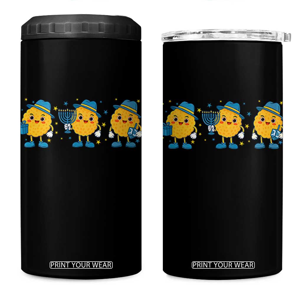 Latke For The Holidays 4 in 1 Can Cooler Tumbler Hanukkah Jewish Christmas Gift TS12 One Size: 16 oz Black Print Your Wear