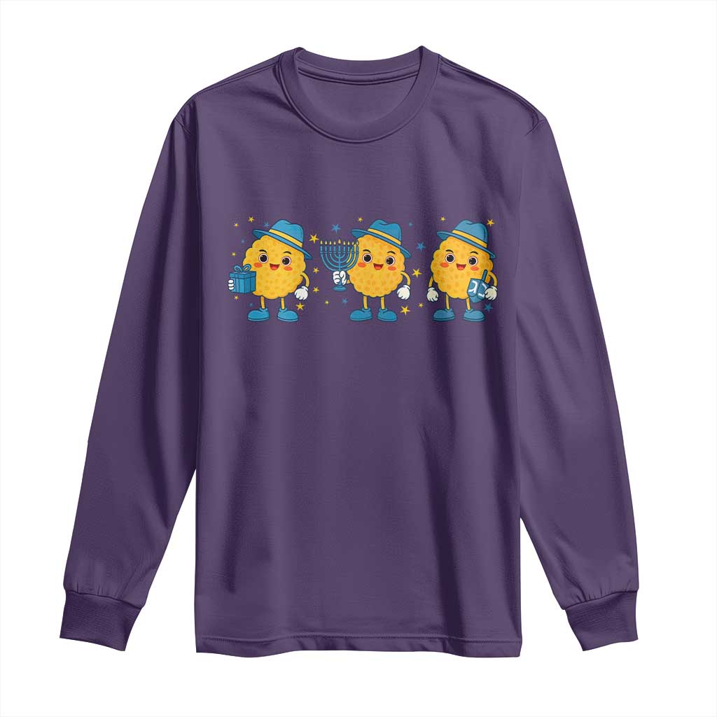 Latke For The Holidays Long Sleeve Shirt Hanukkah Jewish Christmas Gift TS12 Purple Print Your Wear