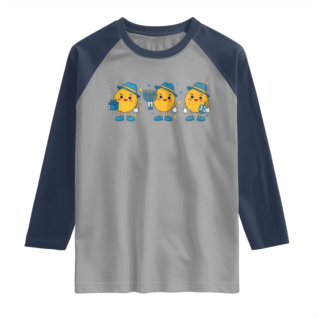 Latke For The Holidays Raglan Shirt Hanukkah Jewish Christmas Gift TS12 Sport Gray Navy Print Your Wear