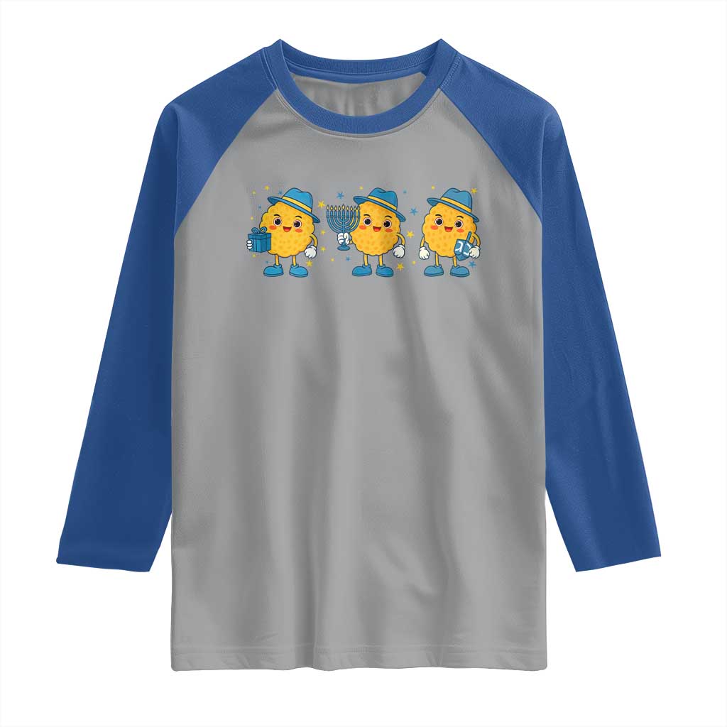 Latke For The Holidays Raglan Shirt Hanukkah Jewish Christmas Gift TS12 Sport Gray Royal Print Your Wear