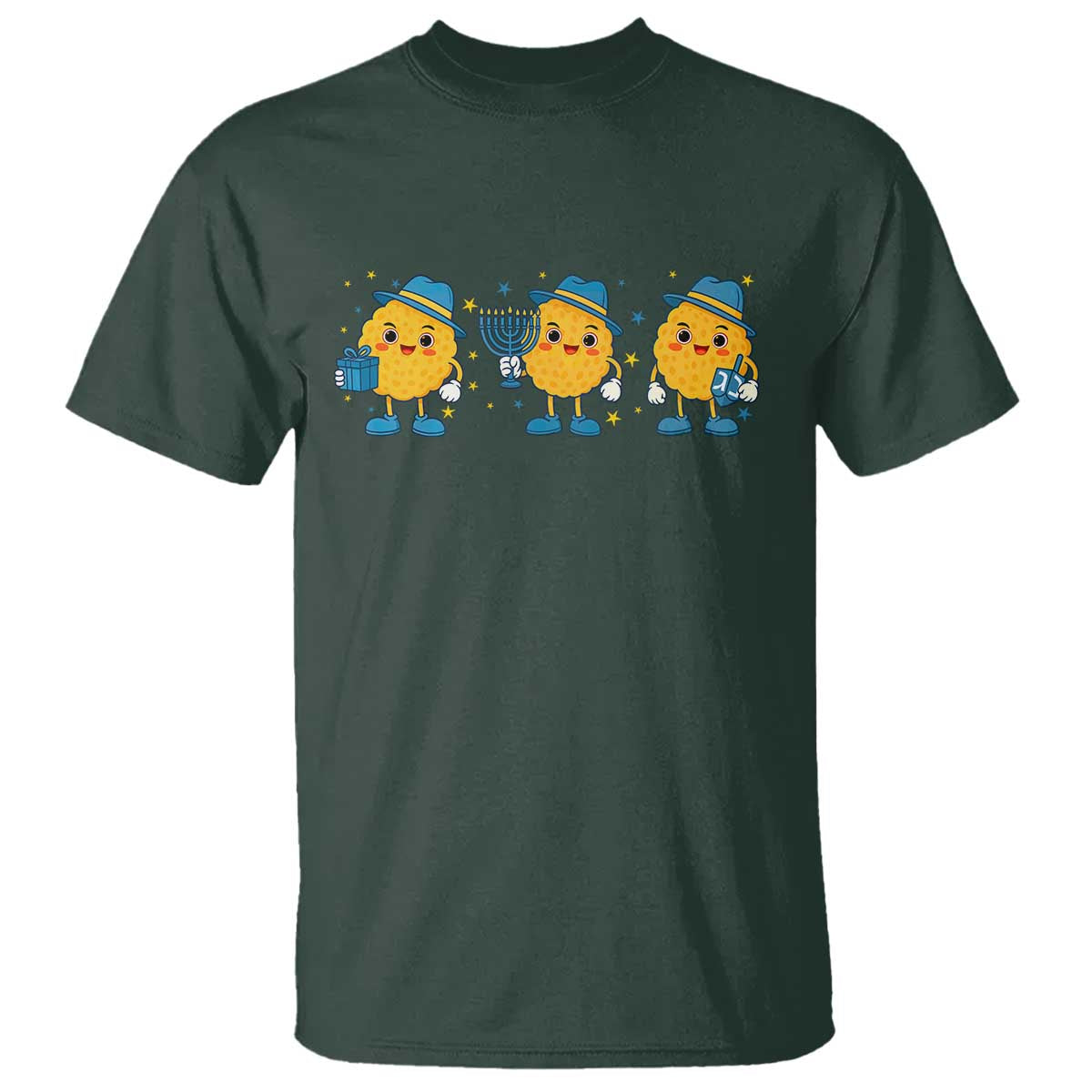 Latke For The Holidays T Shirt Hanukkah Jewish Christmas Gift TS12 Dark Forest Green Print Your Wear