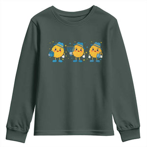 Latke For The Holidays Youth Sweatshirt Hanukkah Jewish Christmas Gift TS12 Dark Forest Green Print Your Wear