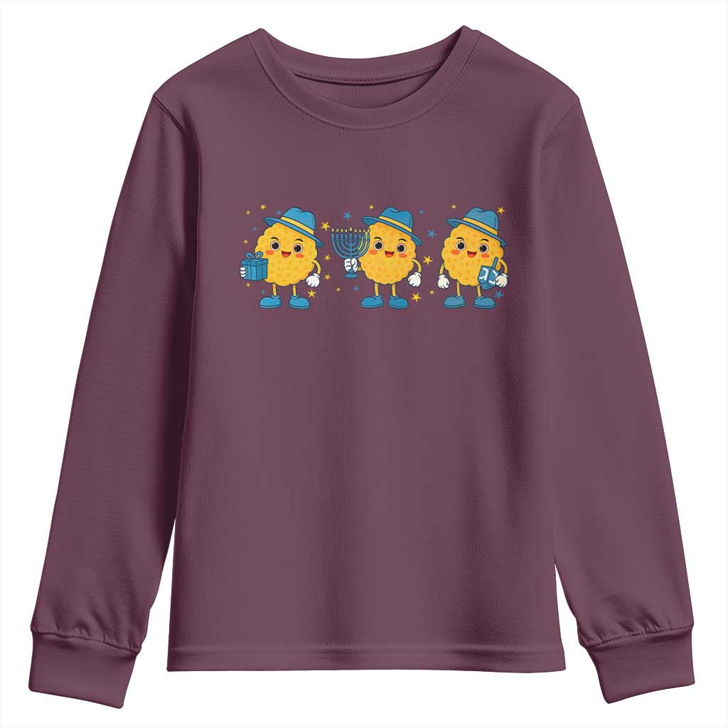 Latke For The Holidays Youth Sweatshirt Hanukkah Jewish Christmas Gift TS12 Maroon Print Your Wear