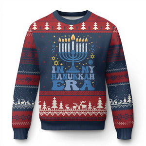 In My Hanukkah Era Ugly Christmas Sweater Festival Of Lights Gift TS12 Navy Red Print Your Wear